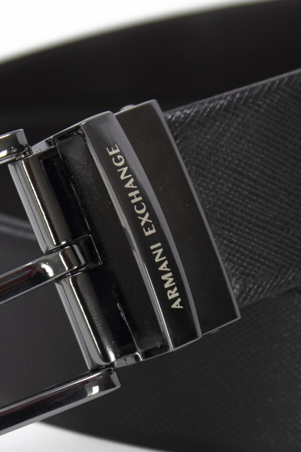 Ceinture en cuir noir Armani Exchange – Image 2