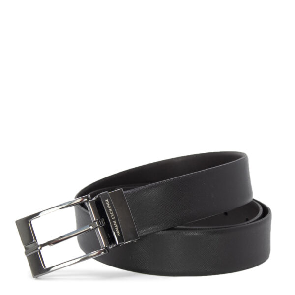 Ceinture en cuir noir Armani Exchange