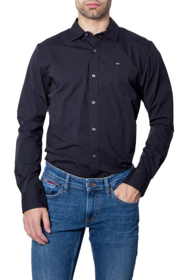 Chemise noire manches longues homme Tommy Hilfiger