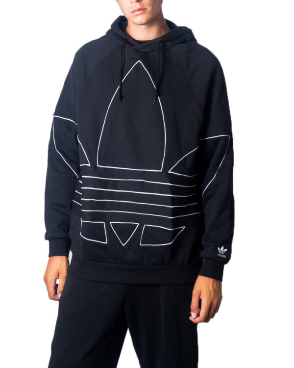 Pull à capuche noir avec imprimé homme Adidas