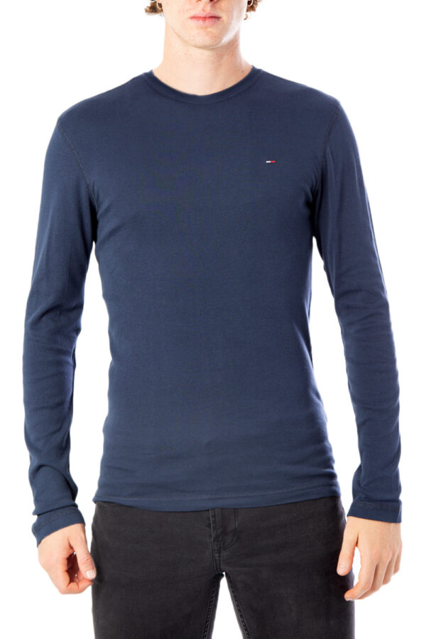 T-shirt bleu ajusté à manches longues homme Tommy Hilfiger