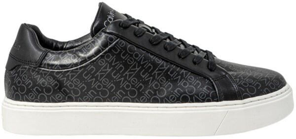 Baskets noires basses à lacets avec imprimé homme Calvin Klein