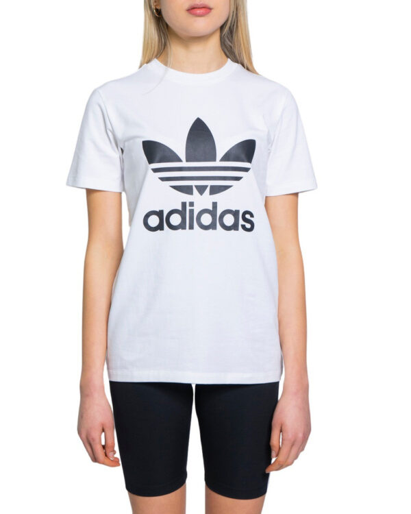 Pull blanc avec imprimé femme Adidas